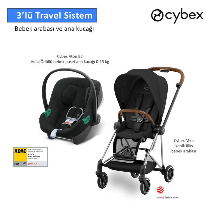 <u>3 lü travel sistem indirimi </u><br>Cybex Mios +<br> Cybex Aton B2 isize +<br> Cybex Mios Adaptör