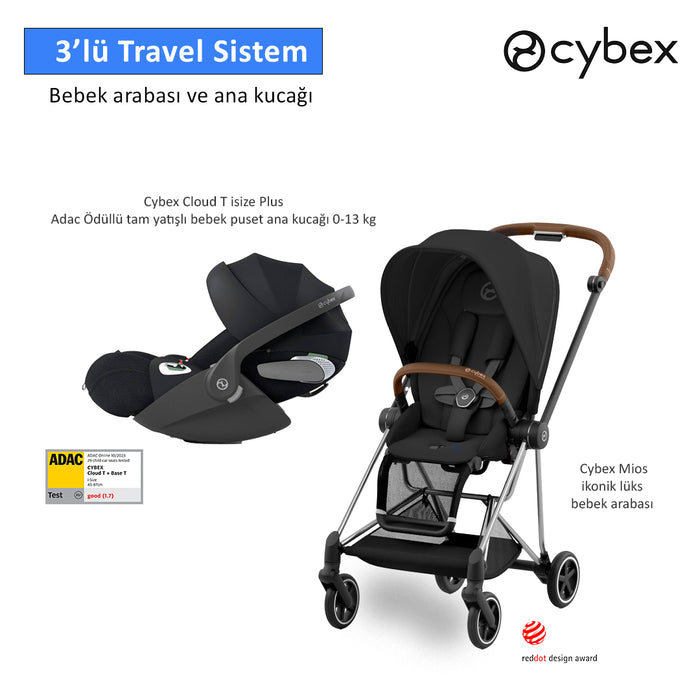 <u>3 lü travel sistem indirimi </u><br>Cybex Mios +<br> Cybex Cloud T isize PLUS +<br> Cybex Mios Adaptör