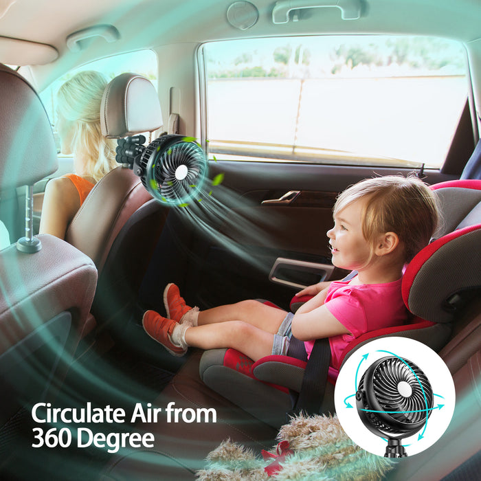 Amacool D37 5000 mAh bebekler için USB şarjlı ahtapot fan <br> (Bebek arabaları, oto koltukları, beşikler vb için ideal)