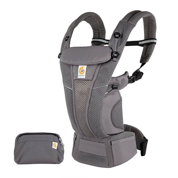 Ergobaby Omni Breeze SoftFlex Mesh (graphite grey) , 4 farklı taşıma pozisyonlu ergonomik kanguru , Yeni Doğan ve Küçük Çocuklar için (Graphite Grey)
