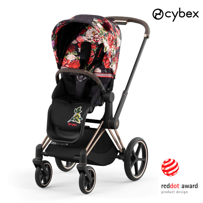 Cybex Priam (özel seri Spring Blossom dark) <br> (ikonik lüks bebek arabası)