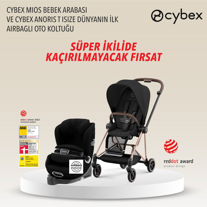 <u>Kaçırmayın! Süper ikilide 51.000 tl indirim! </u><br>Cybex Mios Rosegold (sephia black)<br>+ Cybex Anoris T isize (deep black)