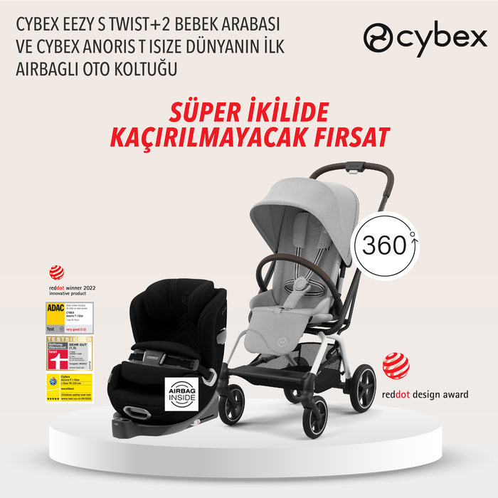 <u>Kaçırmayın! Süper ikilide 50.500 tl indirim! </u><br>Cybex Eezy S Twist+2 (fog grey)<br>+ Cybex Anoris T isize (deep black)