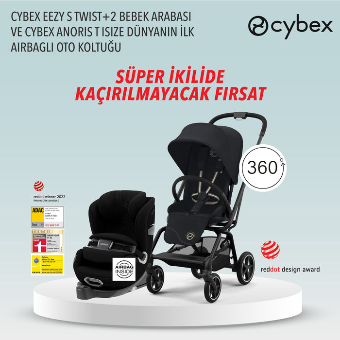 <u>Kaçırmayın! Süper ikilide 50.500 tl indirim! </u><br>Cybex Eezy S Twist+2 (magic black)<br>+ Cybex Anoris T isize (deep black)
