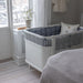 Sebra kapok kenar koruyucu, Dusty Blue, bebek odasında