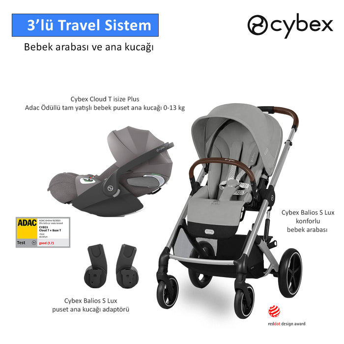 (1 Aralık teslim) <br> <u>3 lü travel sistem indirimi </u><br>Cybex Balios S Lux +<br> Cybex Cloud T  isize PLUS+<br> Cybex Balios Adaptör