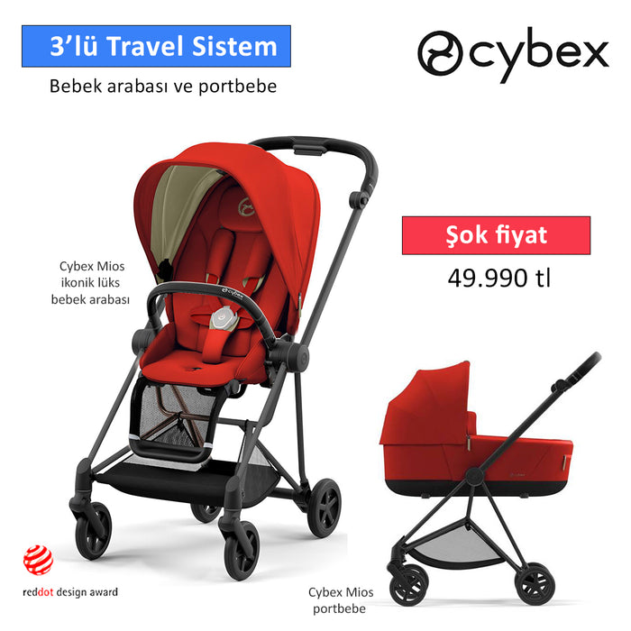 Cybex Mios <br> Portbebe Hediyeli<br>(ikonik bebek arabası)