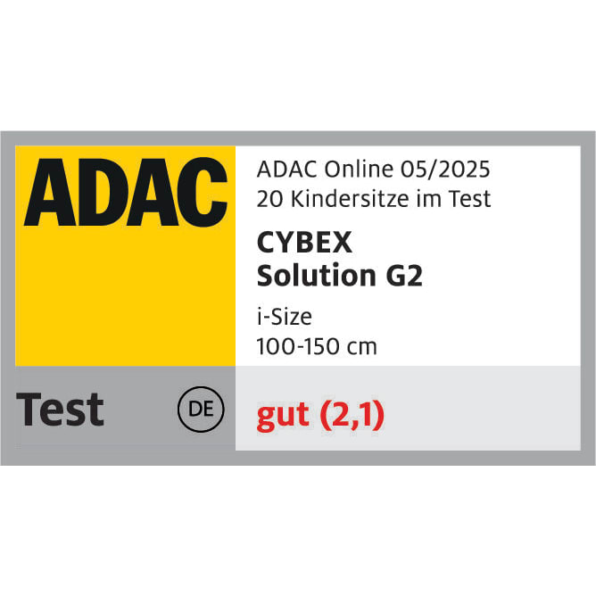 Cybex Solution G2 ADAC Kindersitztest ödül rozeti, Mayıs 2025