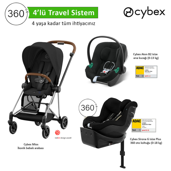 <u>4 lü travel sistem indirimi </u><br>Cybex Mios+<br> Cybex Aton B2 isize +<br>Cybex Sirona 360 G isize PLUS+<br> Cybex Mios Adaptör