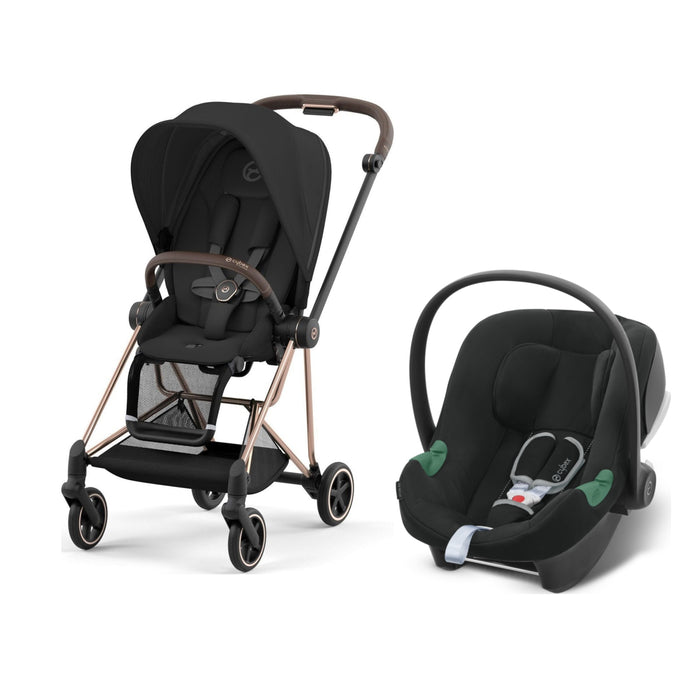Cybex Mios Travel Sistem — Rosegold Sephia Black & Aton Bazasız Volcano Black