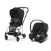 Cybex Mios Travel Sistem — Rosegold Sephia Black & Aton Bazasız Volcano Black