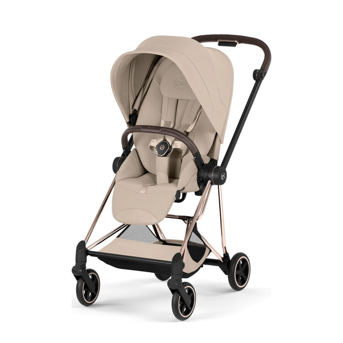 Cybex Mios Rosegold şase, Cozy Beige koltuk — bebek arabası