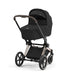 Cybex Priam Rosegold Sephia Black — portbebe takılı, arkadan ¾ görünüm