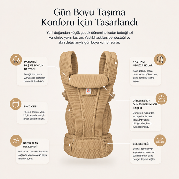 Ergobaby bebek taşıyıcı - Omni Deluxe Mesh (camel)