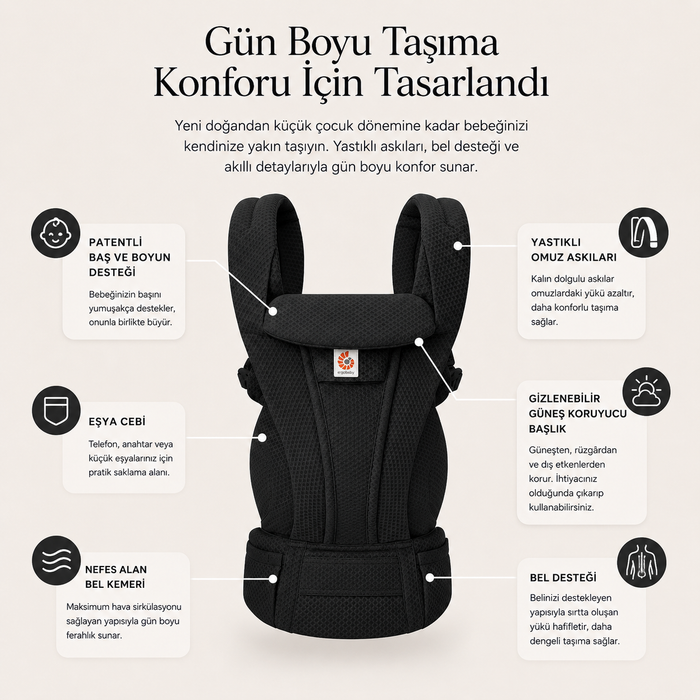 Ergobaby bebek taşıyıcı - Omni Deluxe Mesh (onyx black)