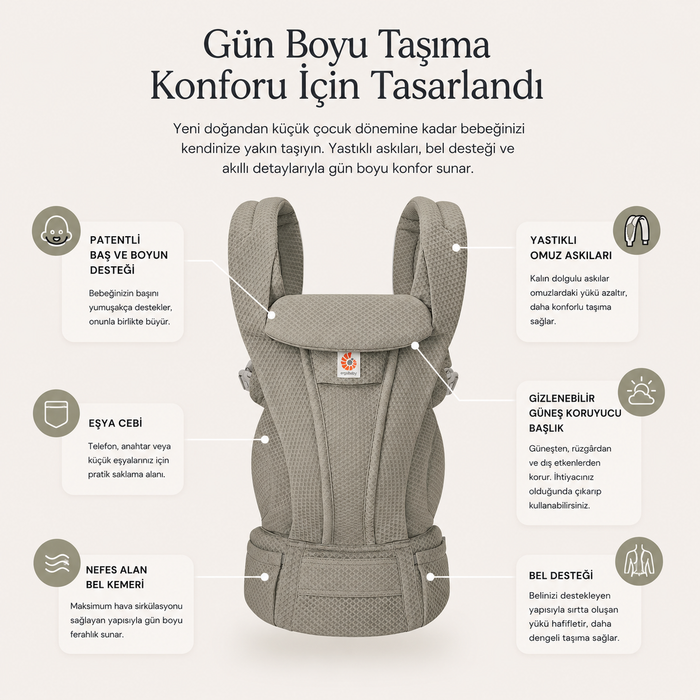 Ergobaby bebek taşıyıcı - Omni Deluxe Mesh (soft olive)