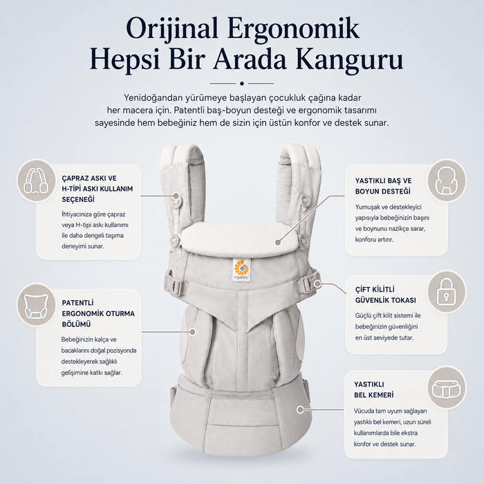 Ergobaby bebek taşıyıcı - Omni Classic Mesh (pearl grey)