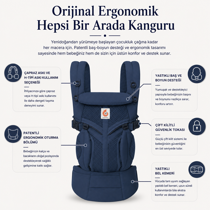 Ergobaby bebek taşıyıcı - Omni Classic Mesh (midnight blue)