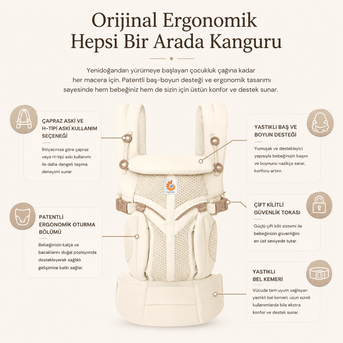 Ergobaby bebek taşıyıcı - Omni Classic Mesh (luminous ivory)