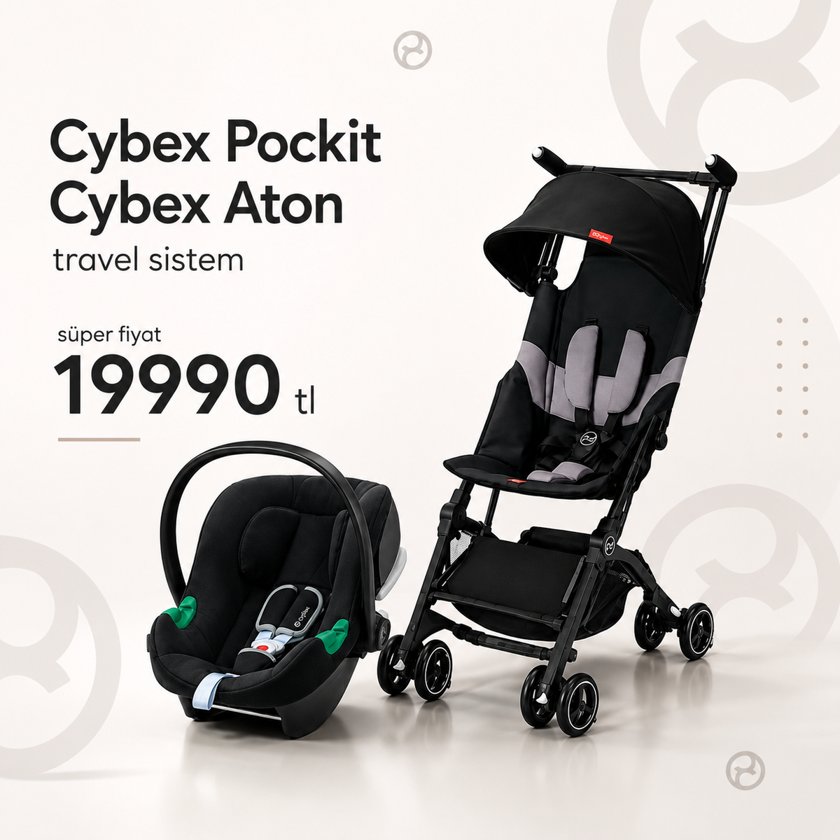 Cybex Gb Pockit plus Aton travel sistem | operaistanbul