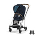 Cybex Mios Chrome Brown Midnight Blue bebek arabası — adaptör dahil