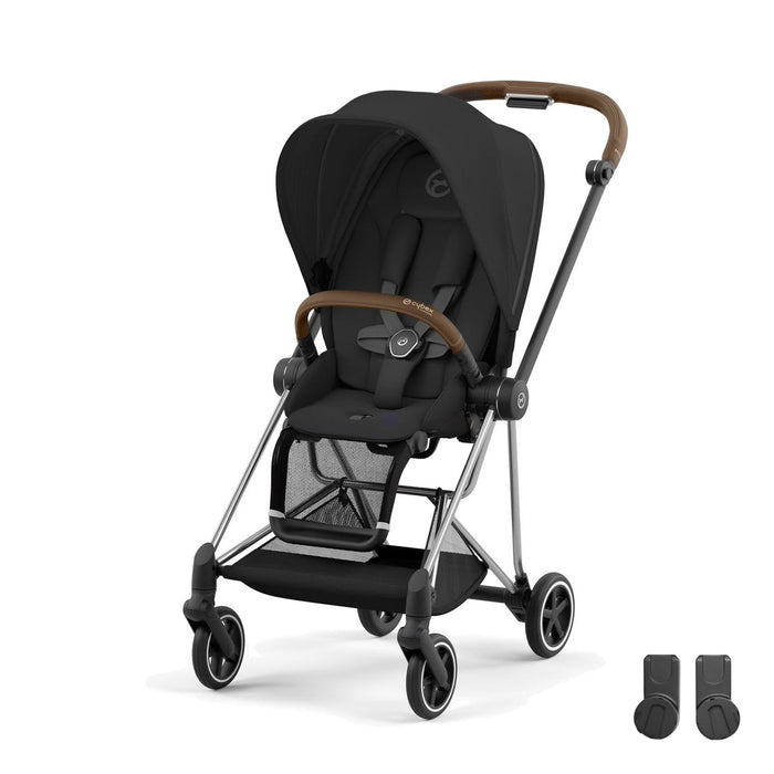 Cybex Mios Chrome Brown Sephia Black bebek arabası — adaptör dahil