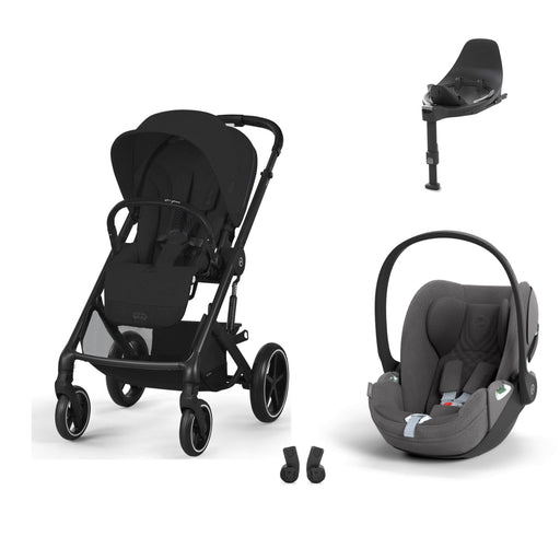 Cybex Balios S Lux Black Moon Black, Cloud T i-Size Plus Mirage Grey (Base T bazalı) ve adaptör — travel sistem