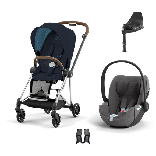 Cybex Mios Travel Sistem | Chrome Brown Midnight Blue & Cloud T Plus Bazalı Mirage Grey — adaptör dahil