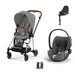 Cybex Mios Travel Sistem | Chrome Brown Mirage Grey & Cloud T Plus Bazalı Mirage Grey — adaptör dahil