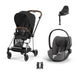 Cybex Mios Travel Sistem | Chrome Brown Sephia Black & Cloud T Plus Bazalı Mirage Grey — adaptör dahil