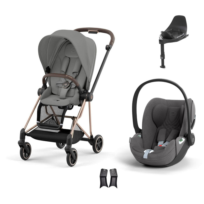 Cybex Mios Travel Sistem | Rosegold Mirage Grey & Cloud T Plus Bazalı Mirage Grey — adaptör dahil