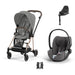 Cybex Mios Travel Sistem | Rosegold Mirage Grey & Cloud T Plus Bazalı Mirage Grey — adaptör dahil