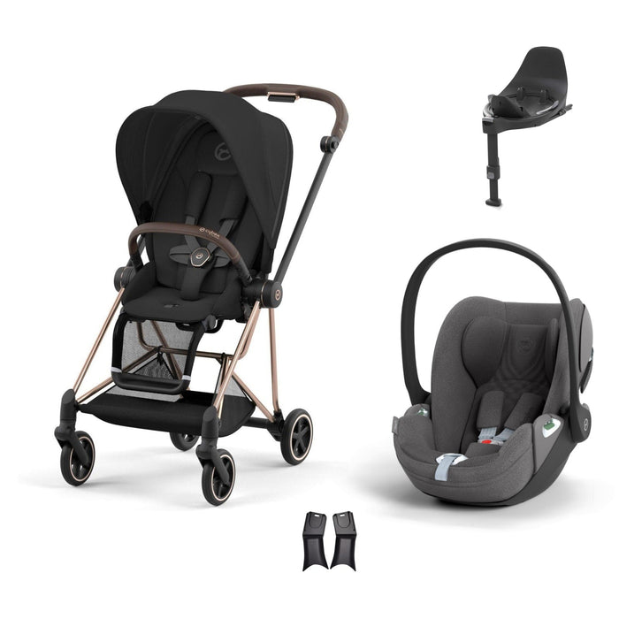 Cybex Mios Travel Sistem | Rosegold Sephia Black & Cloud T Plus Bazalı Mirage Grey — adaptör dahil