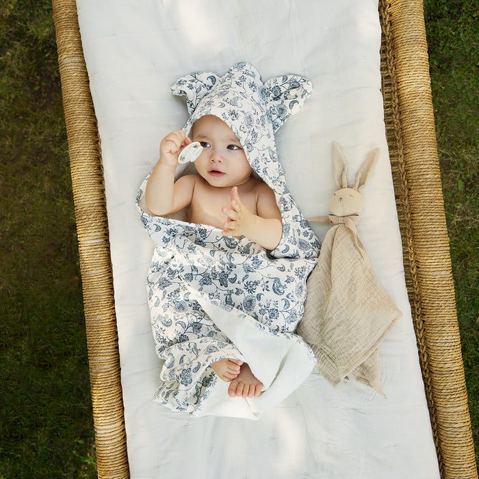 Elodie Details Kapüşonlu Bebek Havlusu Garden Leo Toile