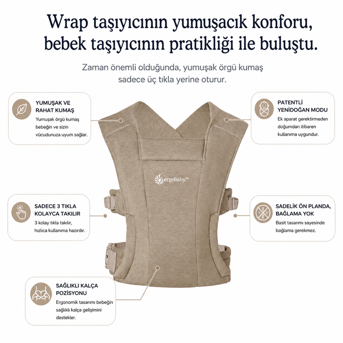 Ergobaby bebek taşıyıcı - Embrace (soft olive)