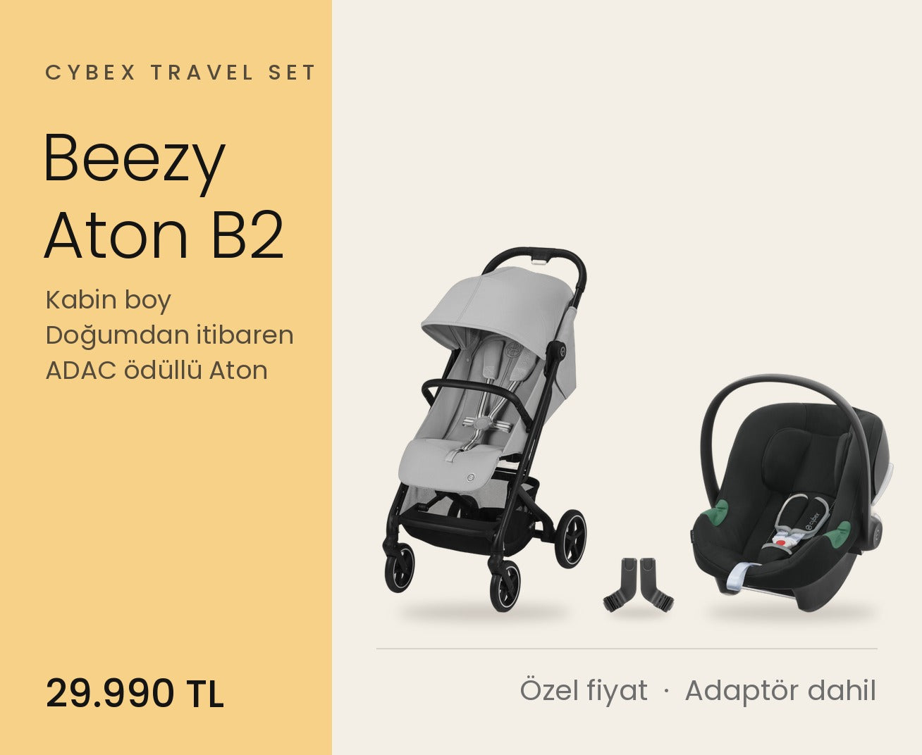 Cybex Beezy ve Aton B2 travel set