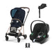 Cybex Mios Travel Sistem | Rosegold Midnight Blue & Aton B2 Bazalı Volcano Black — adaptör dahil