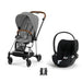 Cybex Mios Travel Sistem | Chrome Brown Mirage Grey & Cloud T Plus Sephia Black — adaptör dahil