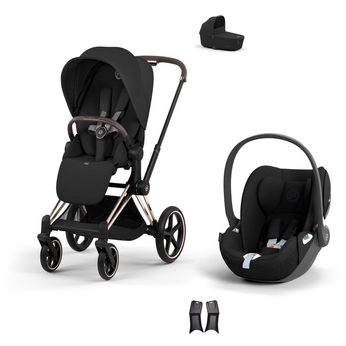 Cybex Priam Travel Sistem | Rosegold Sephia Black & Cloud T Sephia Black — portbebe ve adaptör dahil