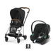 Cybex Mios Travel Sistem | Chrome Brown Sephia Black & Aton Volcano Black — adaptör dahil