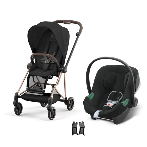 Cybex Mios Travel Sistem | Rosegold Sephia Black & Aton Volcano Black — adaptör dahil