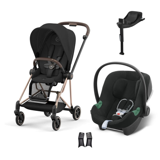 Cybex Mios Travel Sistem | Rosegold Sephia Black & Aton B2 Bazalı Volcano Black — adaptör dahil