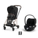 Cybex Mios Travel Sistem | Rosegold Sephia Black & Cloud T Plus Sephia Black — adaptör dahil