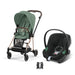 Cybex Mios Travel Sistem | Rosegold Leaf Green & Aton Volcano Black — adaptör dahil