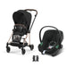 Cybex Mios Travel Sistem | Rosegold Sephia Black & Aton Volcano Black — adaptör dahil