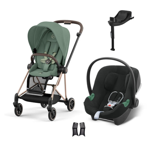 Cybex Mios Travel Sistem | Rosegold Leaf Green & Aton B2 Bazalı Volcano Black — adaptör dahil