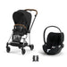 Cybex Mios Travel Sistem | Chrome Brown Sephia Black & Cloud T Plus Sephia Black — adaptör dahil