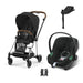 Cybex Mios Travel Sistem | Chrome Brown Sephia Black & Aton B2 Bazalı Volcano Black — adaptör dahil