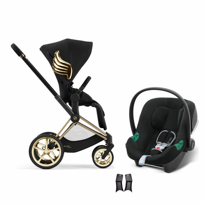 Cybex Priam Travel Sistem | Jeremy Scott Wings & Aton Volcano Black — adaptör dahil