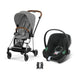 Cybex Mios Travel Sistem | Chrome Brown Mirage Grey & Aton Volcano Black — adaptör dahil